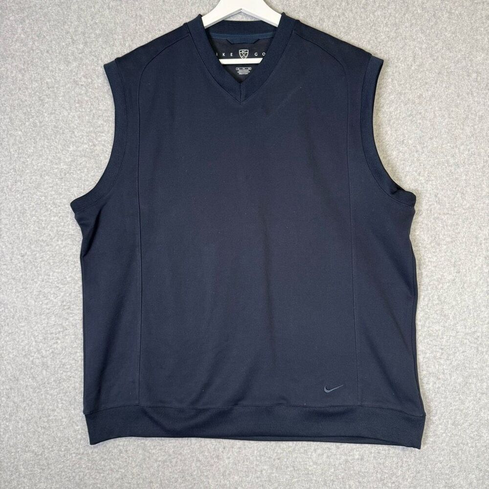 Nike Golf Men's Size XL Dri fit Blue Heavy Knit Vest Jacket Athletics Outdoors